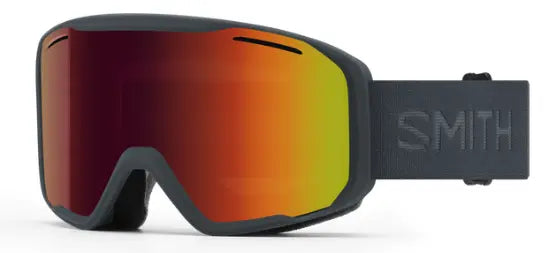 Smith Blazer ski goggles in slate with Red Sol-X Mirror lenses