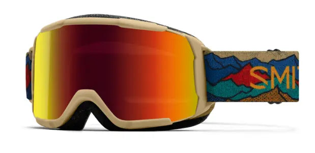 Smith Daredevil ski goggles in sandstorm with red solx mirror lenses