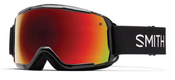 Smith Grom ski goggles in Black with Red Sol-X lenses