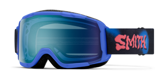 Smith Grom kids ski goggles in supernova vibes and everyday blue mirror lenses