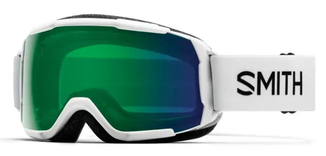 Smith Grom kids ski goggles White/Everyday Green mirror