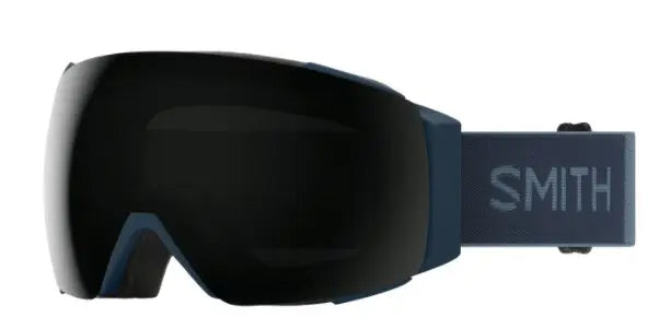 Smith I/O mag asian fit ski goggles in navy with sun black mirror lenses