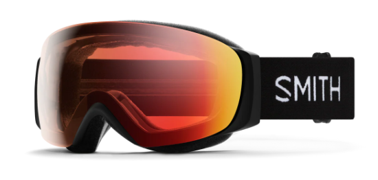 Smith I/O Mag S ski goggles in black with light changing red lenses