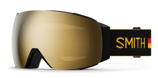 Smith I/O mag ski goggle in speed racer with gold mirror lenses