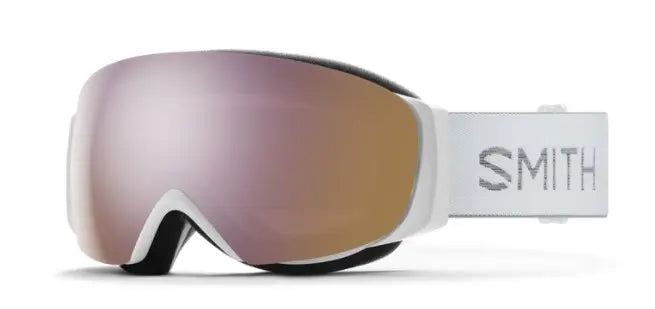 Smith I/O Mag S White Chunky Knit + ChromaPop Everyday Rose Gold Mirror Lens