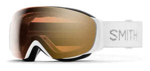 White Chunky Knit goggle/Ghromapop  Photochromic Gold Mirror lenses