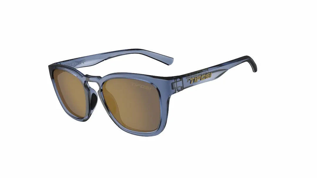 Tifosi Smirk sunglasses in crystal denim with gold mirror