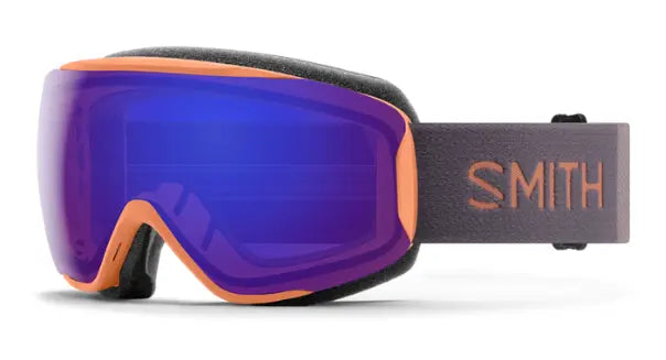 Smith Moment Ski goggles for women in apriocot with violet mirror lenses
