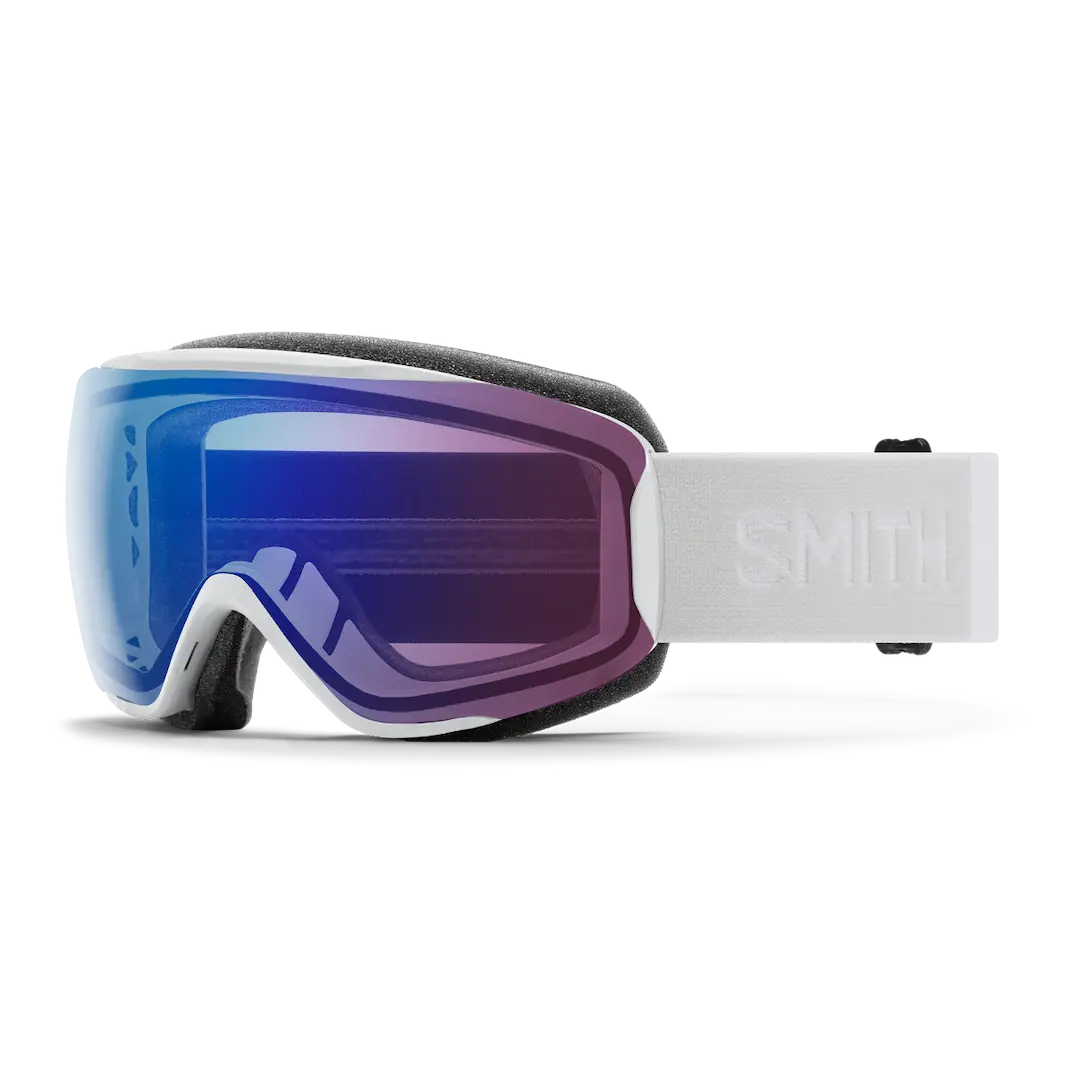 Smith Moment ski goggles in white with light changing lenses