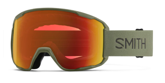 Smith Preview snow goggles in fatigue green with red mirror lenses