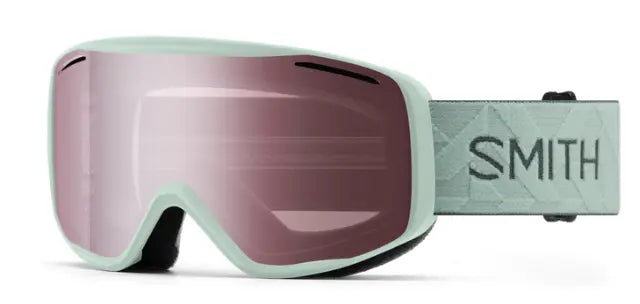 Smith Rally ski goggles in alpine ice with ignitor mirror lenses