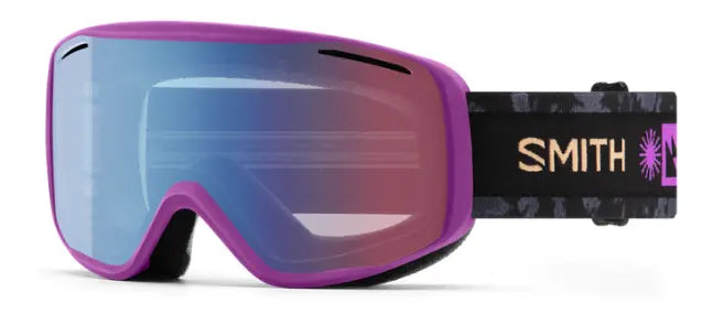 Smith Rally ski goggles in Vivid Violet with Blue sensor mirror lenses