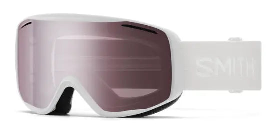 Smith Rally ski goggles in white with ignitor mirror lenses