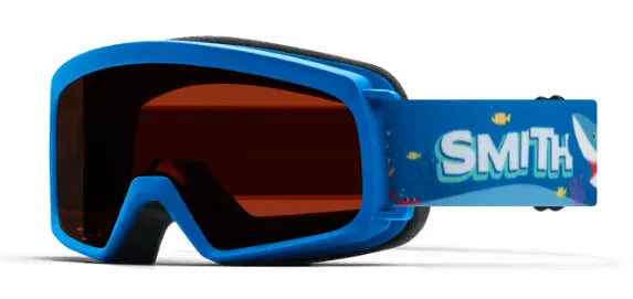 Smith Rascal kids ski goggles in cobalt blue with rose copper