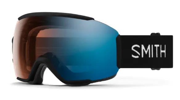 Smith Sequence over the glasses ski goggles in black with light changing lenses