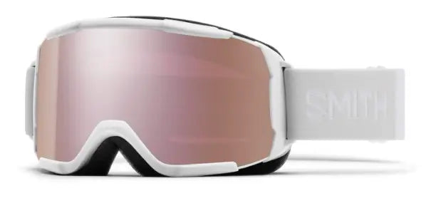 Smith Showcase Over the glasses ski goggles in white with rose lenses