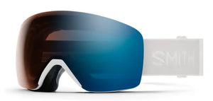 White Vapor goggle/ ChromaPop Photochromic Blue Mirror lenses (light changing)