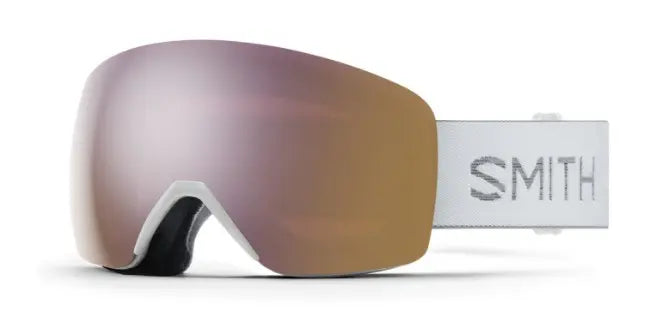Smith Skyline snow goggles in White Vapor with Rose mirror lenses