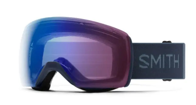 Smith Skyline XL ski goggles in Navy with light changing lenses