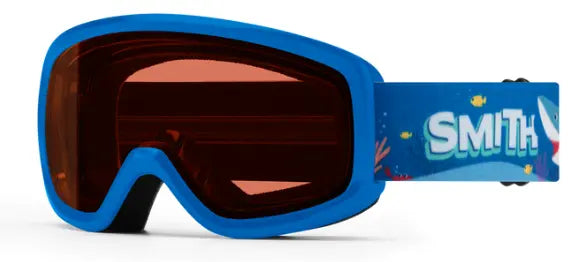 Smith Snowday kids ski goggles in cobalt shark bait with rc36 lenses