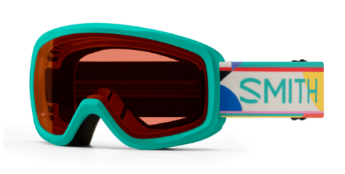 Smith Snowday kids ski goggles in jade with rose lenses