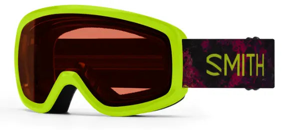 Smith Snowday kids ski goggles in lime with rc36 lenses
