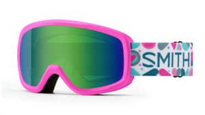 Vivid Pink Hearts goggle/Green Sol-X Mirror lenses