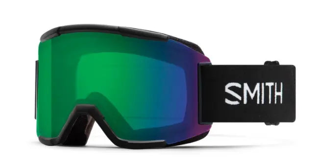 Smith Squad asian fit ski goggles in black with green mirror lenses