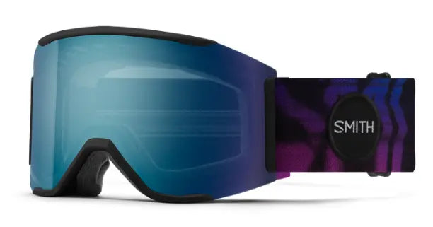 Smith squad mag low fit nose ski goggles in copy cat with blue mirror lenses