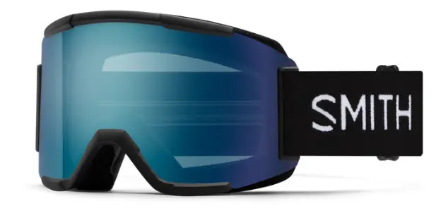 Smith Squad S ski goggles in black with blue mirror