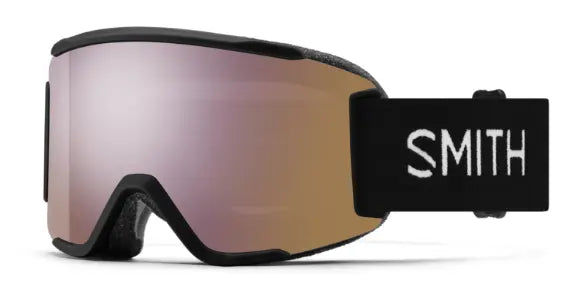 Smith Squad S Low fit asian ski goggle in black with gold lenses
