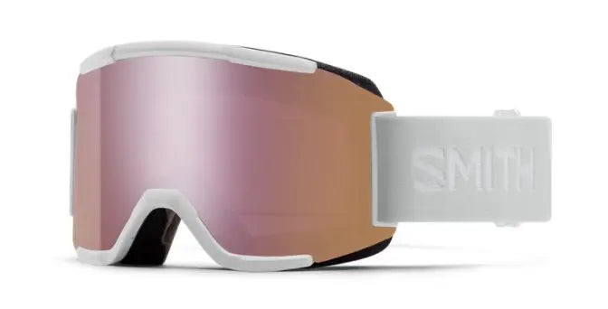 Smith Squad ski goggles in white with everday rose gold lenses