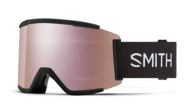 Smith Squad XL low fit nose bridge ski goggle in Black with Gold mirror