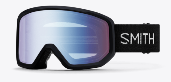 Smith Transfer ski goggles in black with blue sensor mirror