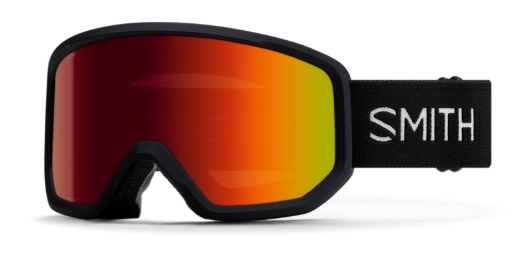 Smith Transfer ski goggles in black with red mirror lenses