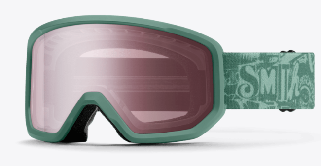 Smith Transfer ski goggles in cactus with ignitor mirror lenses