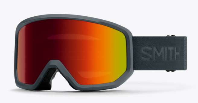 Smith Transfer ski goggles in slate with red mirror lenses