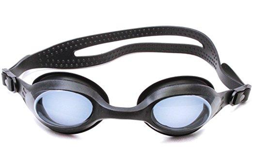 Splaqua Black Strap Clear Lens Anti-Fog Prescription Swim Goggles