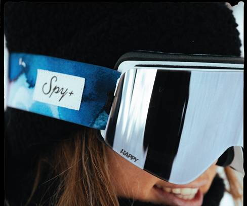 Person wearing Spy Marauder SE ski goggles
