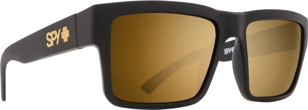 Spy Soft Matte Black frame/Happy Bronze with Gold Mirror lenses