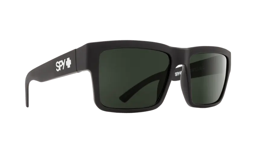 Spy Soft Matte Black frame/Happy Gray Green Polarized lenses