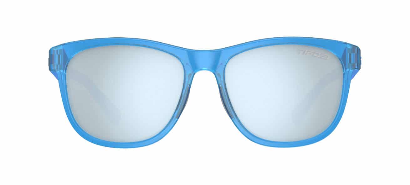 Tifosi Swank Sunglasses Crystal Sky Blue/Smoke Light Blue front view