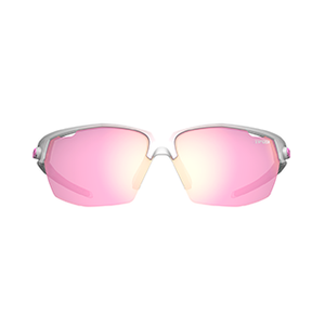 Satin Clear frame/Pink Mirror lenses