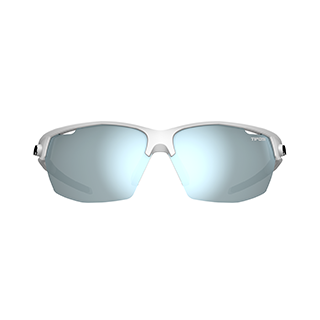 Tifosi Navar sunglasses in white with smoke bright blue lenses