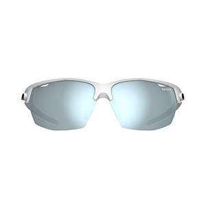 Matte White frame/Smoke Bright Blue Mirror lenses