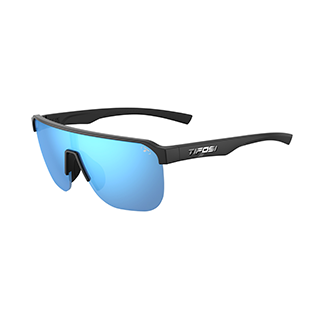 Tifosi Sanctum SL sunglasses in black with blue mirror