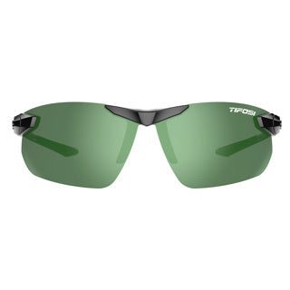 Tifosi Seek 2.0 FC Sunglasses Gloss Black frame with Enliven Golf lenses front view displaying the lens design and frame details