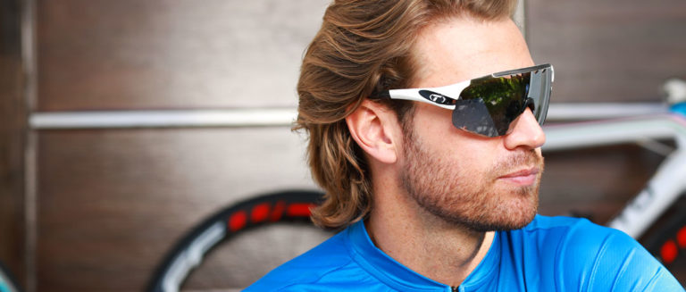 Cyclist wearing Tifosi Sledge sunglassses