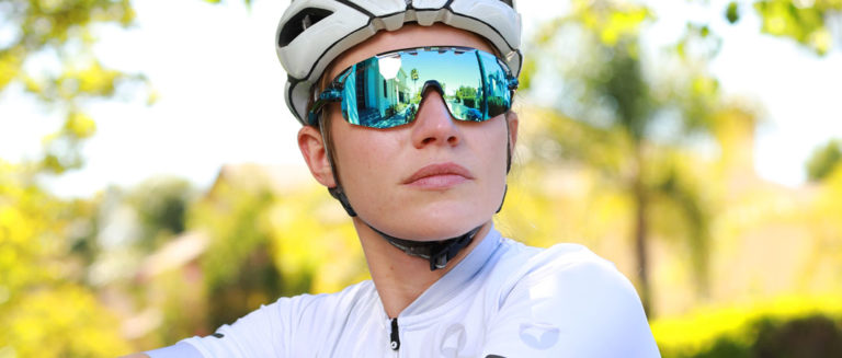 Cyclist wearing Tifosi Sledge LIte sunglasses
