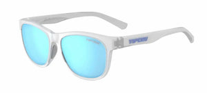 Satin Clear frame/Clarion Blue Polarized lenses